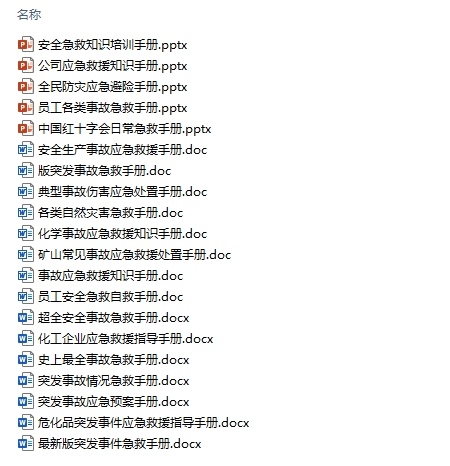 事故应急救援知识手册20套